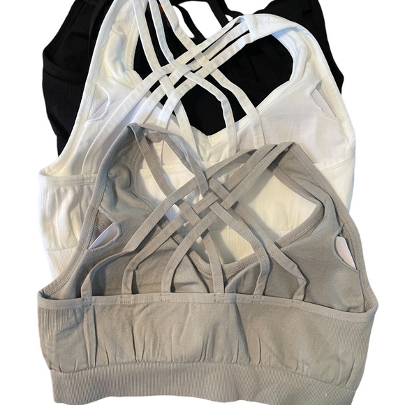 AKAMC 3 Pack Med Support Cross Back Wire Fee Removable Cups Sport Bras A193-72 - Picture 13 of 14